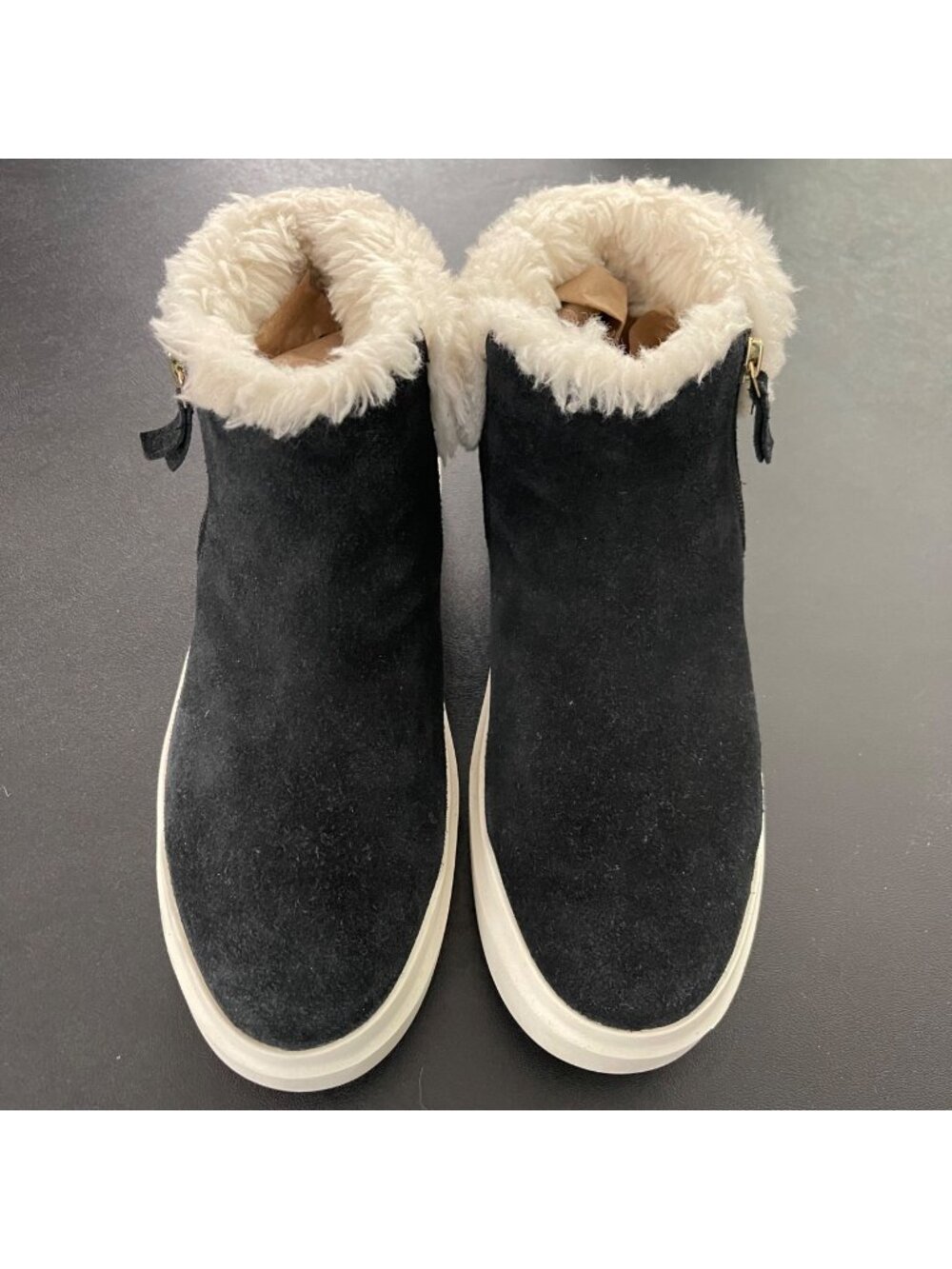 Cole Haan Womens GrandSeries Waterproof Suede Ankle Boots Size 9.5B Faux Fur